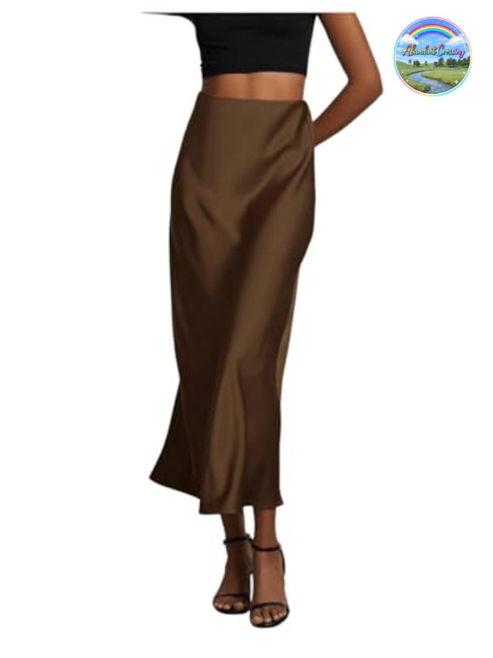 Satin Maxi High Waisted A Line Fishtail Skirt